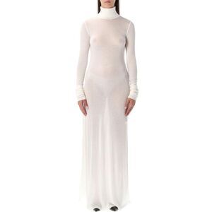 THE GARMENT Women's Long Sleeve Turtleneck Sheer Maxi Dress Women CREAM Dresses